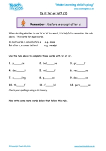 Worksheets for kids - is-it-ie-or-ei-1